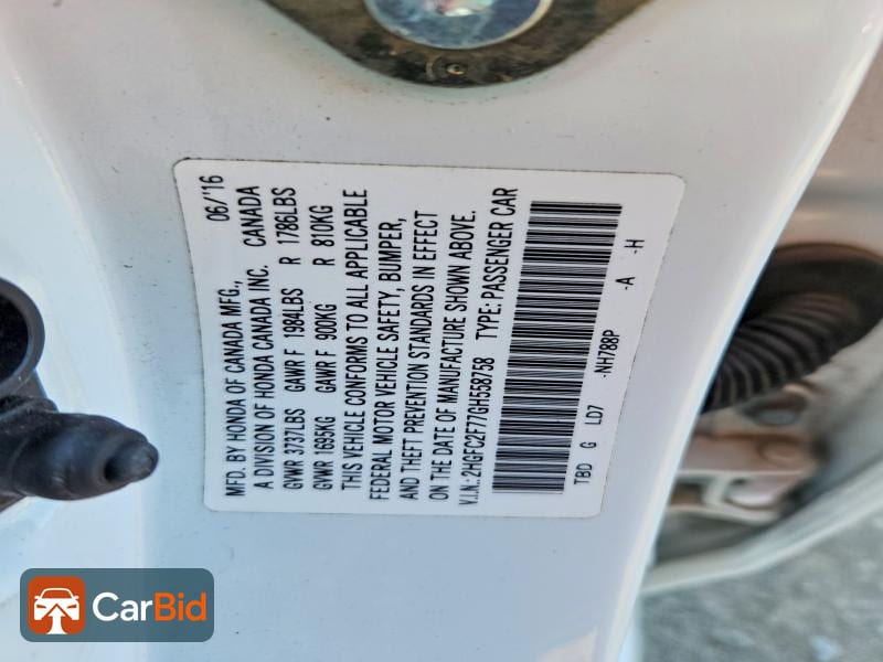 2016 HONDA CIVIC EX, photo 12