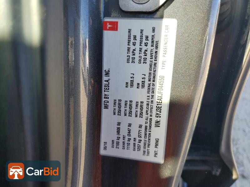 2018 TESLA MODEL 3, photo 12